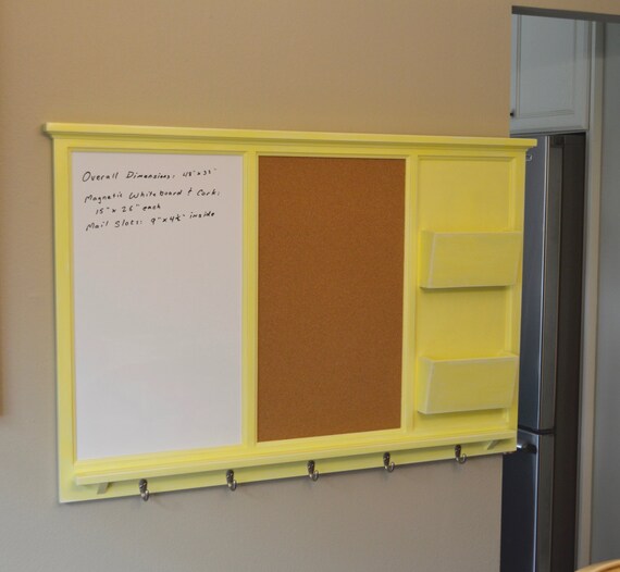 XL Magnetic White and Cork Board with dual mail slots