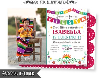 Fiesta Picture Invitation, Fiesta Birthday Invitation, Mexican Fiesta Invitations, Hispanic Invitation, Fiesta Printables, Personalized, DIY