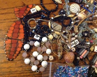 Grab Bag of Jewelry Bits and Pieces, earring, beads, baubles! Destash