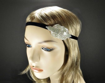 1920s Hair Accessory Flapper Headpiece, Art Deco, 1920s Headband, Flapper Headband, Beaded Headband, Great Gatsby, Gatsby Headband