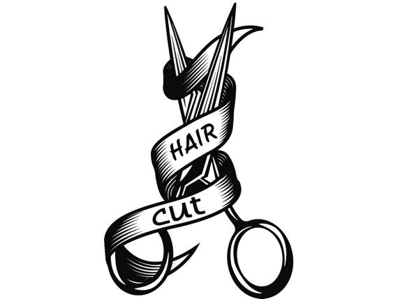 Hairstylist Logo  3 Scissors  Salon Barber Shop Haircut Hair 