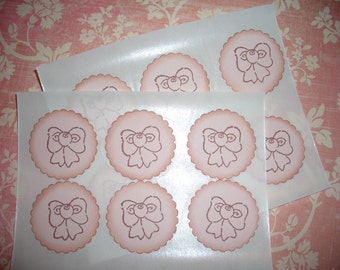 Baby Girl Stickers - Seals - Little Bow -Set of Twelve