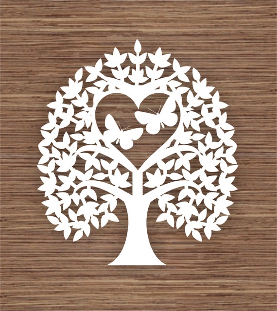Butterfly Leaf and Heart Tree PDF SVG Commercial Use