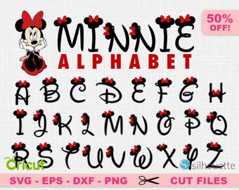 Disney font svg, Minnie font svg, Disney svg, Disney alphabet svg, disney font cricut and silhouette cameo, disney font cricut