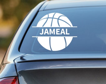 Basketball Decal, Personalized Basketball Decal, Basketball Car Decal, Sports Decal, Laptop Sticker, Laptop Decal, Vinyl Decal, Sticker