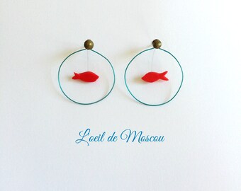 goldfish in his jar earrings