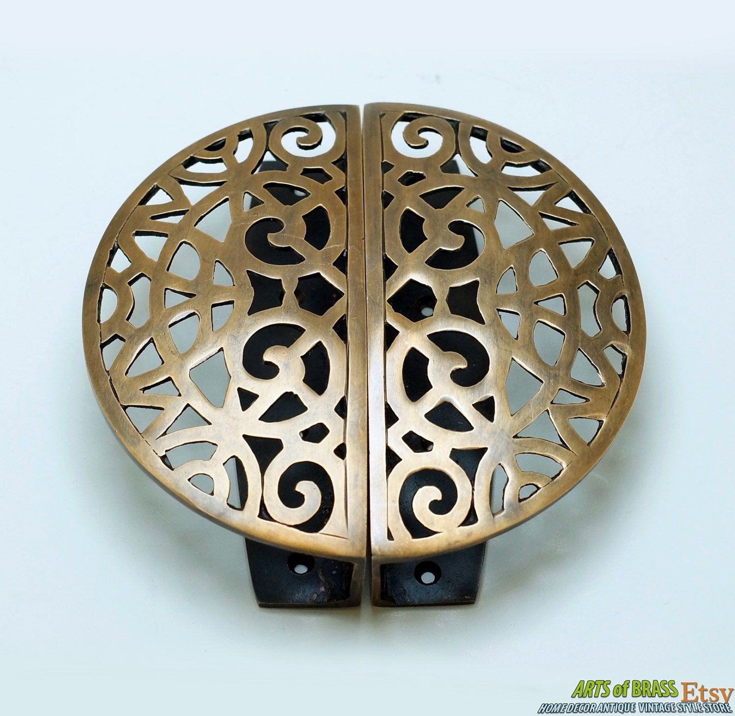 5 78 inches vintage detail engraved artistic round main door screen