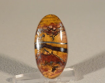 Ring Cabochon Marra Mamba Tigers Eye. Handcrafted USA. Natural Gemstone.