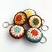 Key Ring Keychain Keyring / Bag Charm / Secret Santa Coworker Gift Small Gift / Bright Fun Round Rainbow Crochet Accessory / Eco-friendly