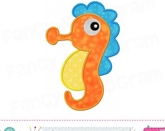 Hippocampus applique,Hippocampus design,Hippocampus embroidery,Summer design,Beach applique,Beach design,Summer applique.