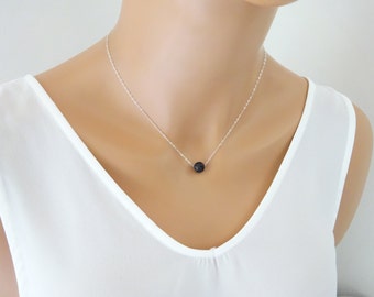 Lava rock Diffuser necklace, Sterling silver Essential Oil jewelry, Aromatherapy necklace, Kids necklace, Lava diffuser necklace for kids