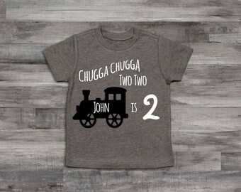 2nd Birthday Shirt, Boy Choo Choo I'm Two Shirt, Birthday Shirt, 2nd Birthday Shirt, 2nd Birthday Boy Shirt, Birthday train shirt