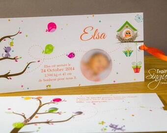 Birth announcement - bird Theme