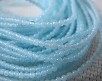 2mm Chalcedony Agate Round Beads S216