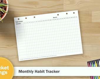 Printable Monthly Habit Tracker - Pocket Rings