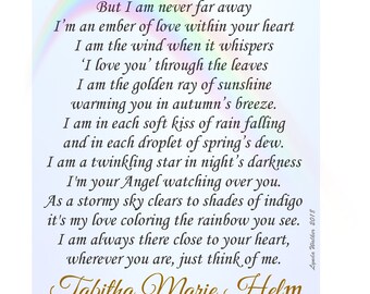 Sympathy Gift Loss of Baby Child Stillborn Death Daughter or Son 'To My Daddy and Mommy, From Your Angel' Poem Print