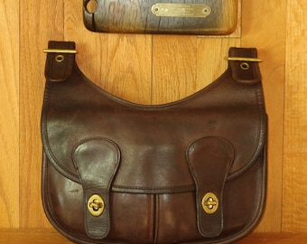 Dads Grads Sale Coach Pony Express Mocha Leather Pouch- Made In The Factory In New York City- Very Good Condition- Rare