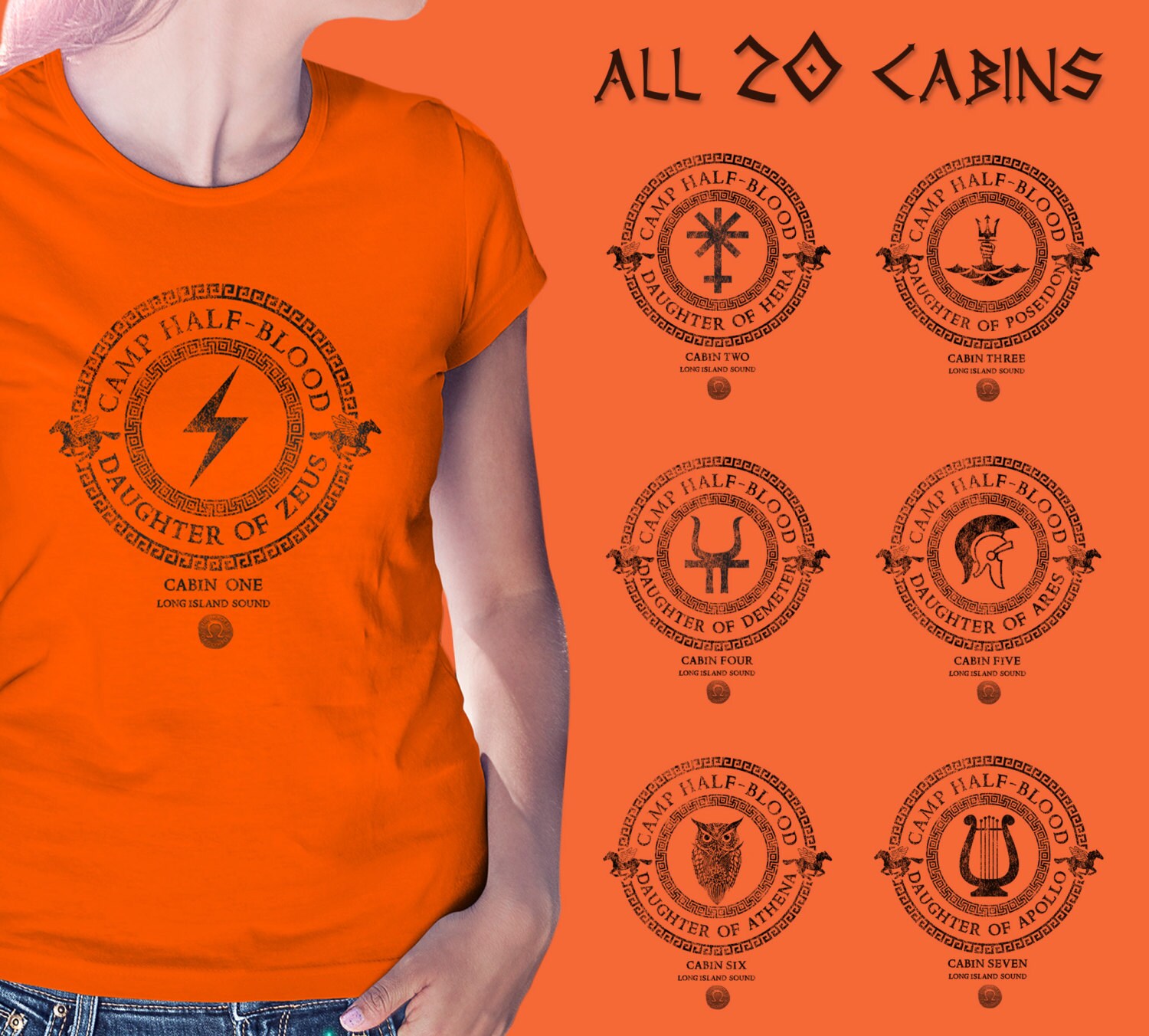 Camp Half Blood All 20 Cabins t shirt Percy Jackson and the