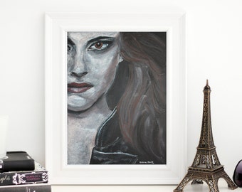 Kristen Stewart as Bella Swan. Breaking Dawn. Original Pastel Drawing. 9x12.