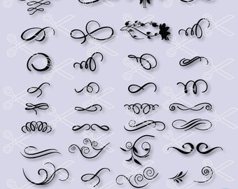 Swirl Svg, PNG, DXF, Eps Cutting Files, line flourishes svg, flourish svg, swirls svg, svg files for cricut & silhouette, Doodles Svg file