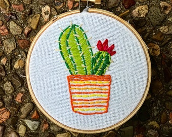 4 Inch cactus embroidery hoop