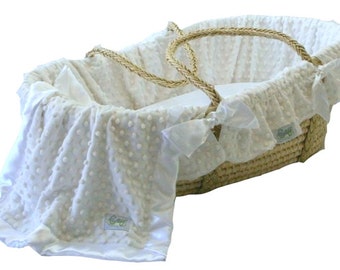 Moses basket liner ONLY Minky Dot Fabric