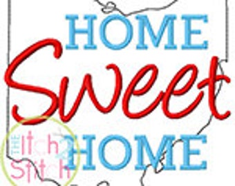 Home Sweet Home Ohio Embroidery Design For Machine Embroidery INSTANT DOWNLOAD now available