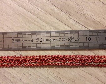 O7 plaited brick orange and gold 10mm