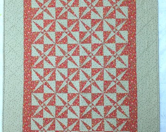 Red & Olive Quilted Wallhanging