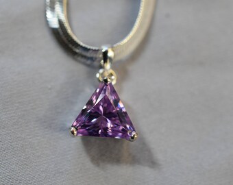 Amethyst pendant on sterling silver chain