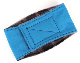 Leak proof Belly Band for male Dogs Stop Marking Inside Solid Blue
