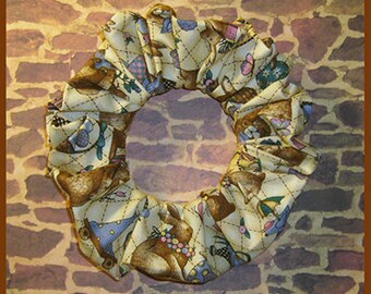 Easter Traditions Hair Scrunchie, Holiday Themed Hair Tie, Fabric Ponytail Holder