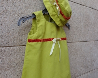 Dress and hat 12 / 18 months pistachio Green