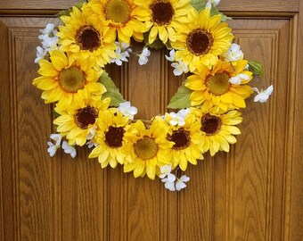 12 inch Silk Sunflower Wreath