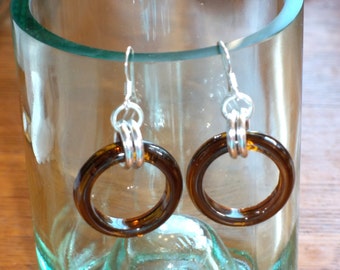 Brown Beer Bottle Earrings