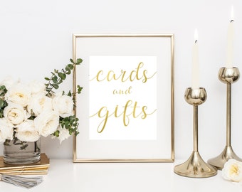 Cards and Gifts Sign- Gift Table Sign- Printable Wedding Sign- Reception Sign- Wedding Cards Sign- Wedding Gifts Sign- Wedding Print-
