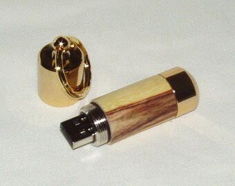 Flash Drive Key Ring, 16GB, Caragana Wood