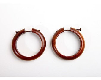 Wooden Earrings Hoops with post