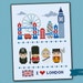 London icons - Mini people around the world - PDF cross stich pattern