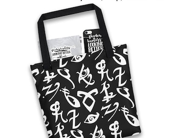 Shadowhunters, Tote Bag, Angelic Runes, Mortal Instruments, Infernal Devices, Dark Artifices, Shadowhunters Gift, Jace, Cassandra Clare