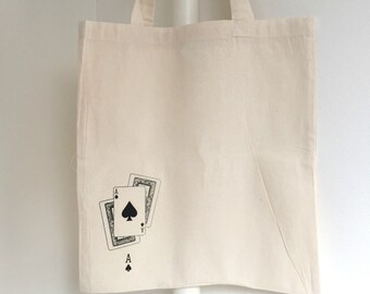 Tote bag screen printed handmade card - 100% cotton