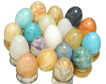 Assembled Alabaster Eggs- Set of 19