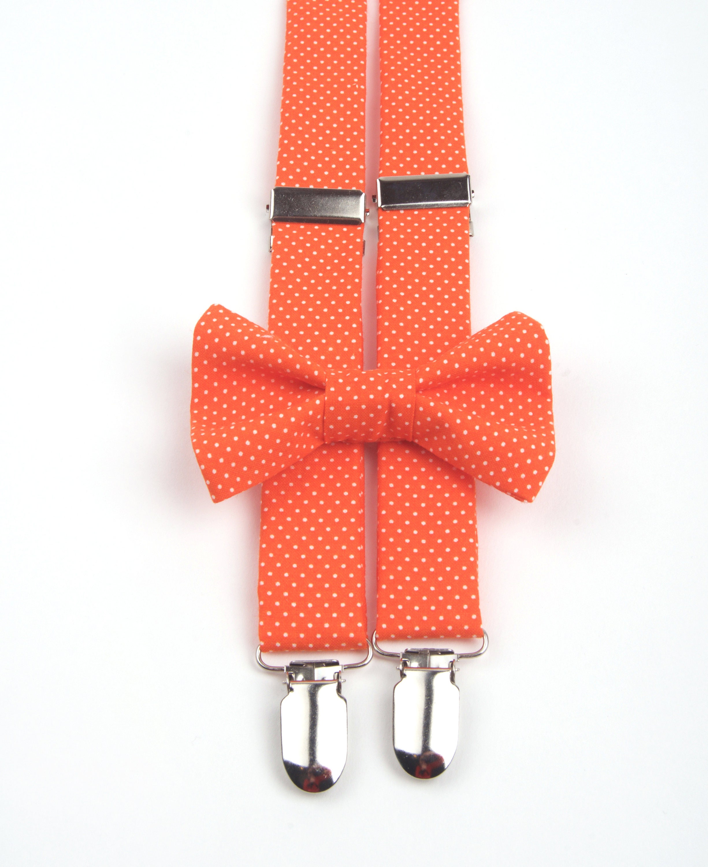 Orange Polka Dot Bow Tie & Suspenders orange bow tie orange