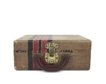 Vintage Tweed Suitcase Small Vintage Suitcase Travel Suitcase Small Vintage Luggage Suitcase Tweed 1950s