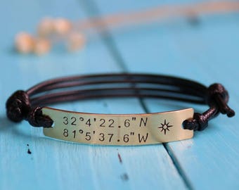 Custom Coordinates anniversary bracelet, personalized coordinates bracelet, customized coordinates bracelet, latitude longitude bracelet