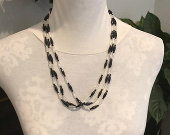 Vintage Black And White Necklace