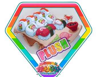 Kawaii Cute Sushi and Nigiri Platter Plush