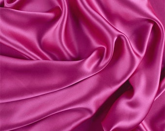 Fuschia Stretch Silk Charmeuse, Fabric By The Yard