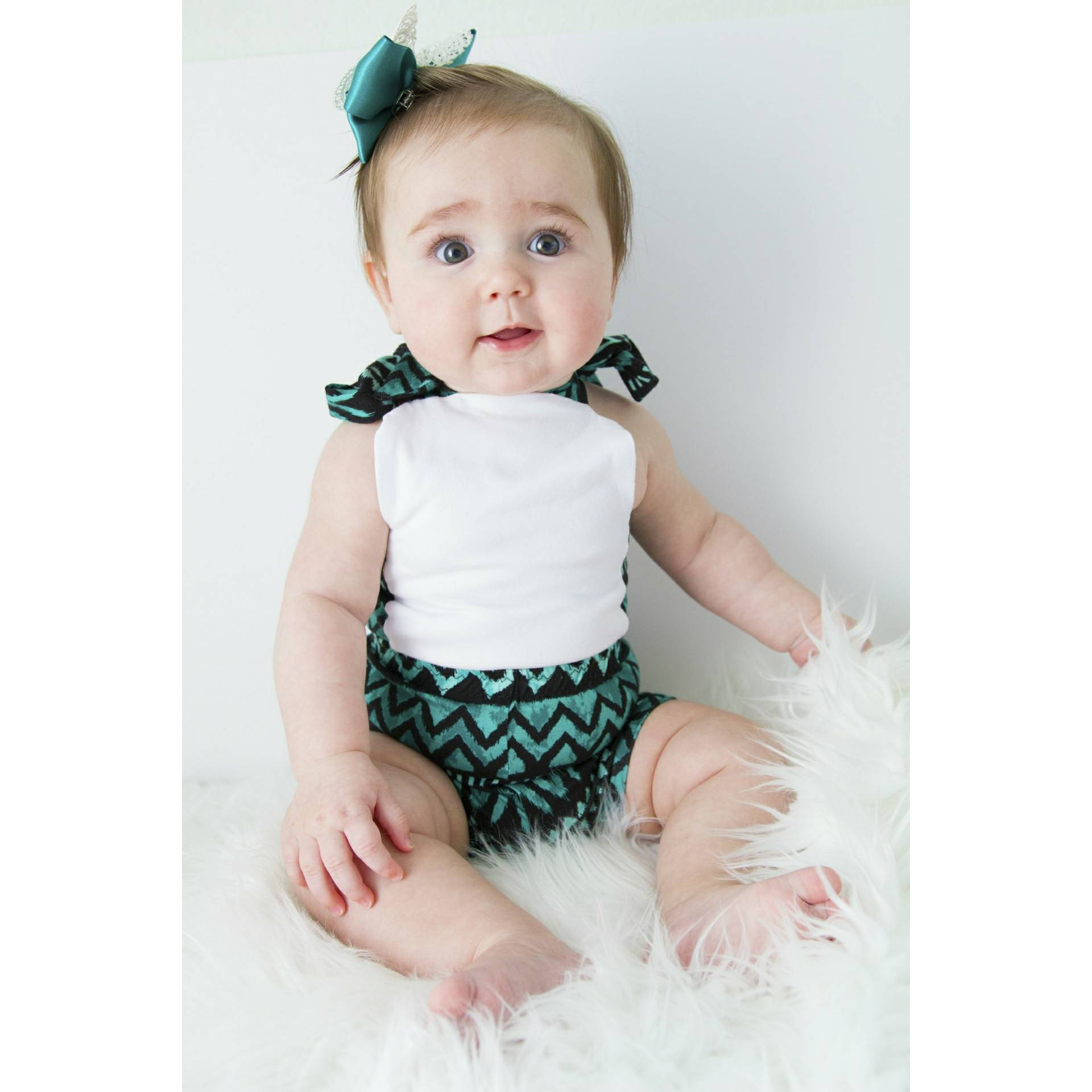 Tribal Print Shorts Romper/Jumper with Adjustable Straps for