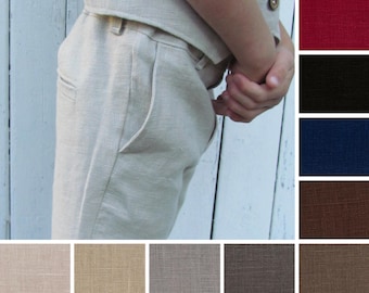 Natural Linen Pants - Linen Trousers - Linen Pants - Baby Boy Pants - Boys Pants - Toddler Pants - Brown Pants - Grey Pants - Beige Pants